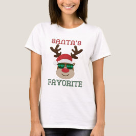 Camiseta Personagem de Rena 'Favorito do Papai Noel'