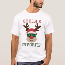 Camiseta Personagem de Rena 'Favorito do Papai Noel'