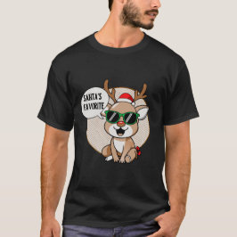 Camiseta Personagem de rena 'Favorito do Papai Noel'