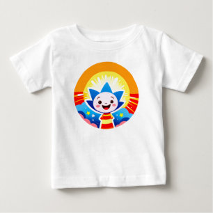 Camiseta Personagem de Sol de Desenho Animado Alegre