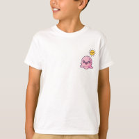 Personagem de Sorvete Rosa Derretendo Kawaii com F