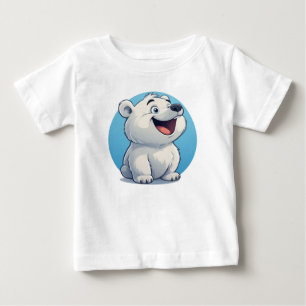 Camiseta Personagem de Urso Polar de Desenho Animado Fofo
