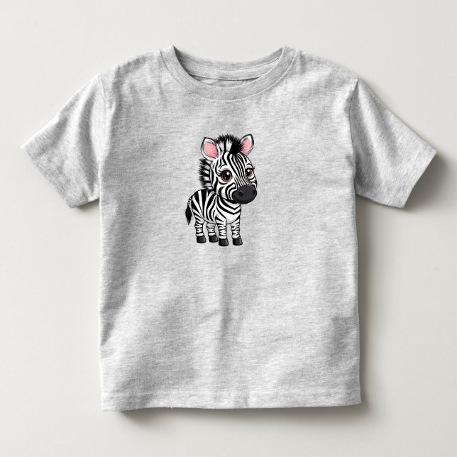 Camiseta Personagem de zebra de desenho animado adorável (Frente)