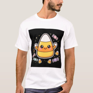 Camiseta Personagem Fofo de Halloween de Bala de Milho