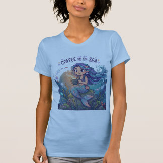 Camiseta Personagem Marinho Fofo com Café Coven