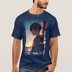 Camiseta Personagem masculino de anime de presente