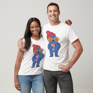 Camiseta Personagem Monstro Azul Legal com Touca