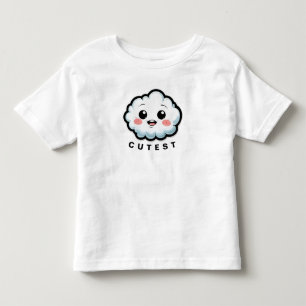 Camiseta Personagem Nuvem de Desenho Adorável com Sorriso F