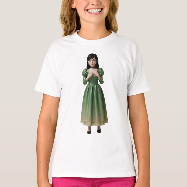 Camiseta Personagem Princesa Verde Esmeralda 3D (Frente)