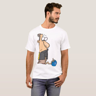 Camiseta Personagem Sad Bowler Engraçado com Bola de bolich