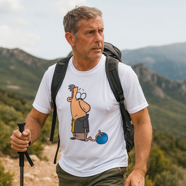 Camiseta Personagem Sad Bowler Engraçado com Bola de bolich (Criador carregado)