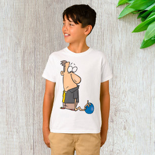 Camiseta Personagem Sad Bowler Engraçado com Bola de bolich