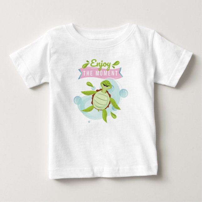 Camiseta Personagem Tartaruga Feliz Desfruta da Vida (Frente)