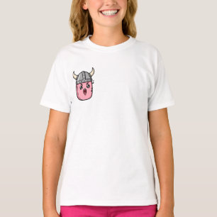 Camiseta Personagem Viking Cantando com Capacete de Chifres