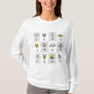 Camiseta Personagens Astrológicos do Zodíaco Divertidos