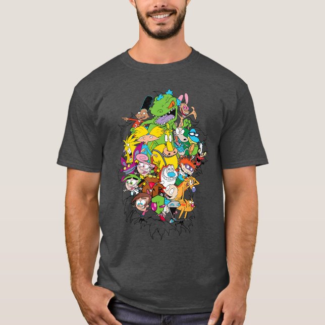 Camiseta Personagens Clássicos da Nickelodeon Irrompendo ee (Frente)