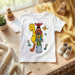 Camiseta Personagens da Rua Sésamo e Sinal de Trânsito Baby