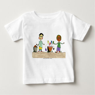 Camiseta Personagens de desenho animados com balde de balõe