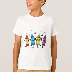 Camiseta Personagens de Giz de Cera Dançando