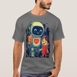 Camiseta Personagens de IA e Robô – Coleção de Design Futur