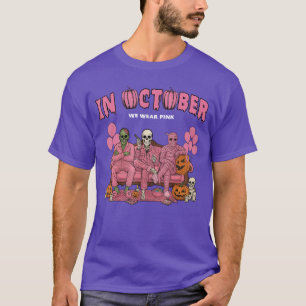 Camiseta Personagens de Terror Halloween Esqueleto Divertid