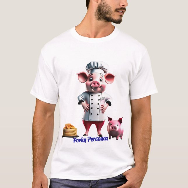 Camiseta Personagens porky personagens porquinos divertidos (Frente)