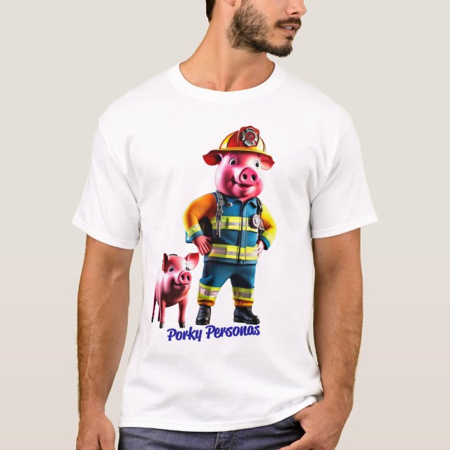 Camiseta Personagens porky personagens porquinos divertidos (Frente)
