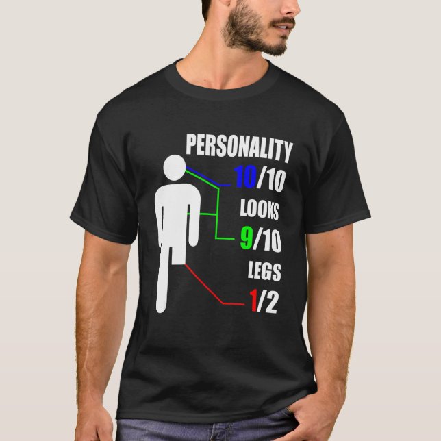 Camiseta Personalidade Parece Amputeo De Deficiência Na Amp (Frente)