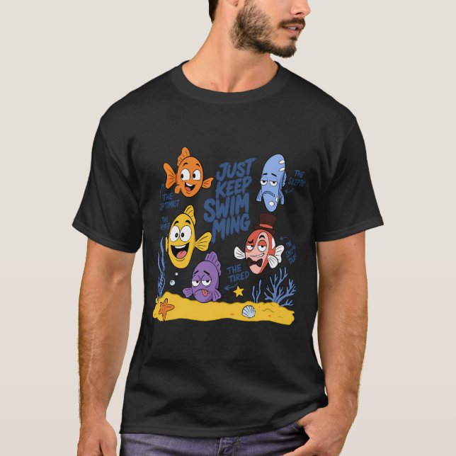 Camiseta Personalidades Engraçadas de Peixes (Frente)