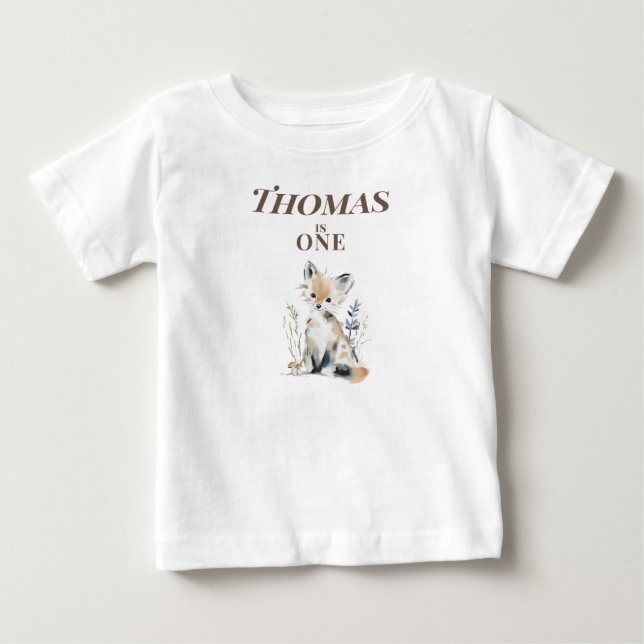 Camiseta Personalised Fox 1st Birthday  (Frente)