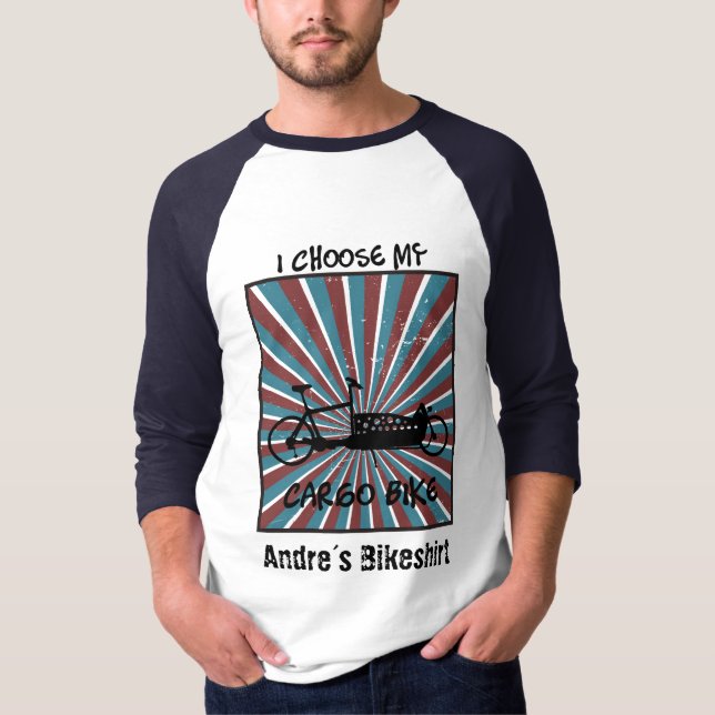 Camiseta personalisierbar Lastenrad retro und Spruch (Frente)