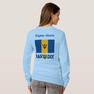 Camiseta Personalização Azul da Bandeira Barbadense