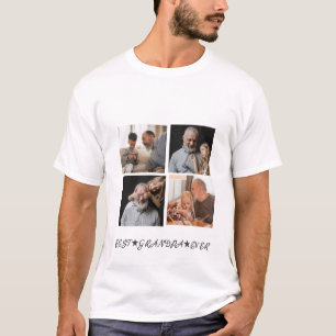 Camiseta Personalização Contemporânea de 4 Fotos "Melhor Av