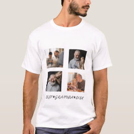 Camiseta Personalização Contemporânea de 4 Fotos "Melhor Av