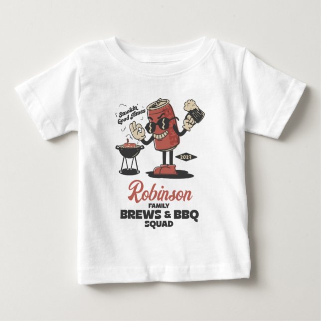 Camiseta Personalização Da Família Barbeque De Esquadrão De (Frente)
