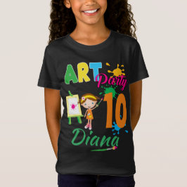 Camiseta Personalização de Aniversário da Pintura Colorida