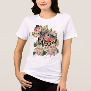Camiseta Personalização de Aquarela de Hydrangea Hydrangea