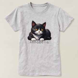 Camiseta Personalização de Cat Tuxedo