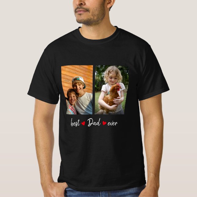 Camiseta Personalização de Foto Preto 2 do Melhor Pai (Frente)