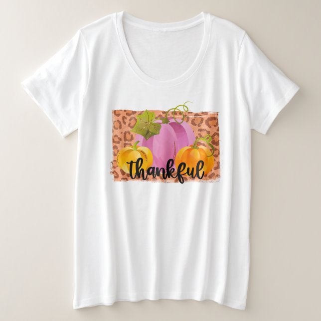 Camiseta Personalização de outono agradecida (Frente do Design)