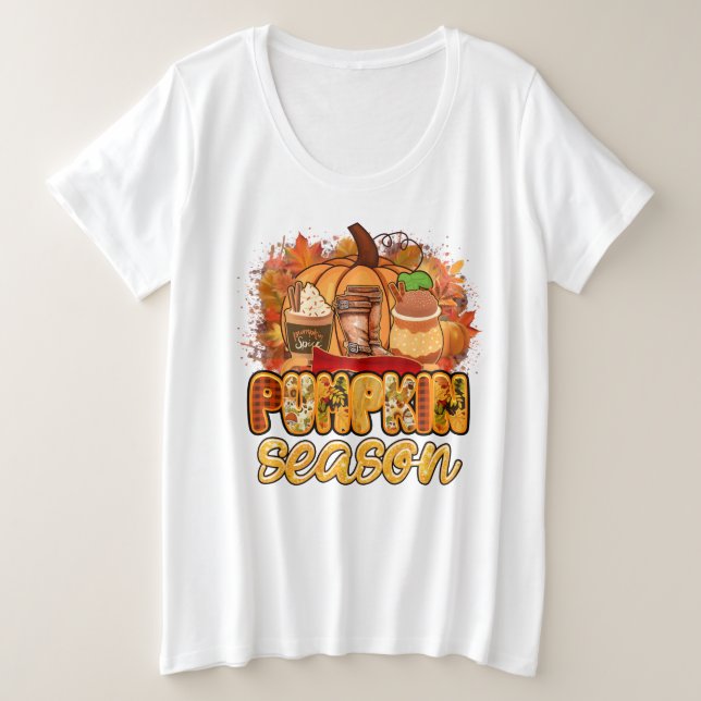 Camiseta Personalização de Outono da Estação de Pumpkin (Frente do Design)