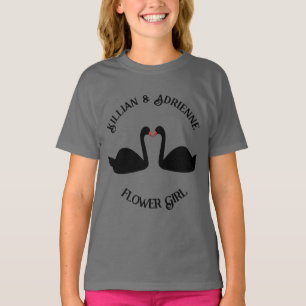Camiseta Personalização de Swans Negros Beijando Casamento 