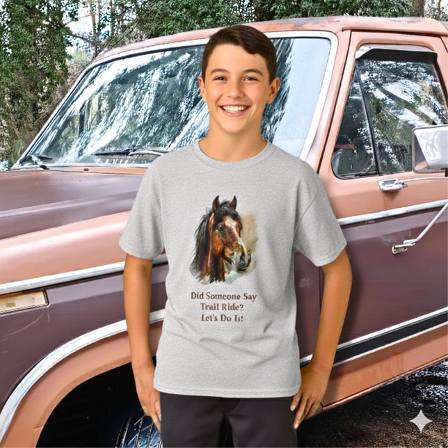 Camiseta Personalização do Cavalo da Criança (Criador carregado)