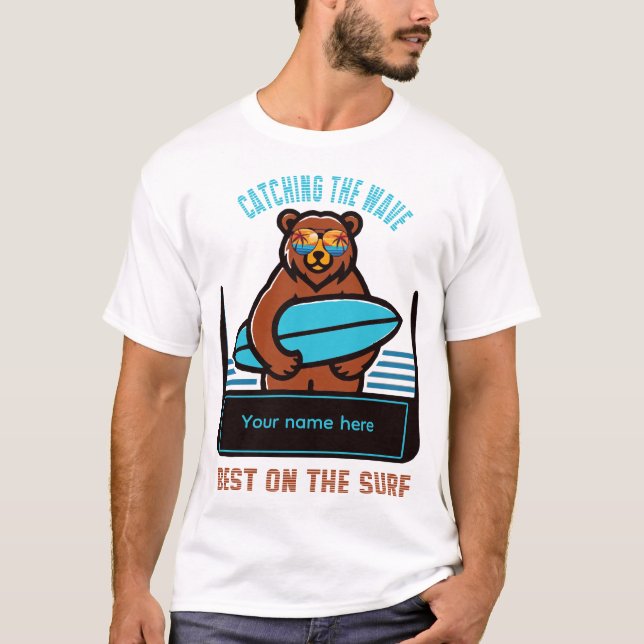 Camiseta personalização do urso surf ..... (Frente)
