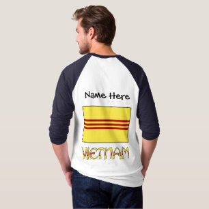 Camiseta Personalização Negra de Bandeira do Vietnã do Sul