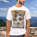 Camiseta Personalização Personalizada De Foto E Texto<br><div class="desc">Carregue sua foto, adicione um nome ou texto e crie facilmente sua camiseta personalizada de fotos. Clique em PERSONALIZAR para alterar a cor do texto. Você pode TRANSFERIR este DESIGN em outros produtos do Zazzle e ajustá-lo ao ajustado da maioria dos itens do Zazzle. Você também pode clicar em PERSONALIZAR...</div>