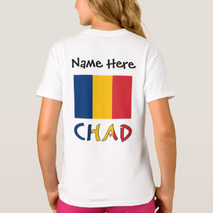 Camiseta Personalização Preta da Bandeira Chadiana do Chade