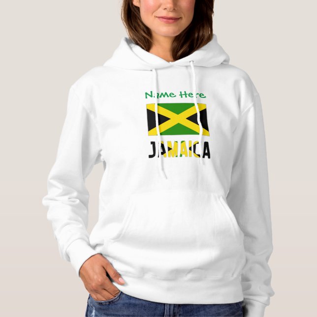 Camiseta Personalização Verde da bandeira jamaicana e Jamai (Frente)