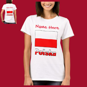 Camiseta Personalização Vermelha da Bandeira da Polônia e P
