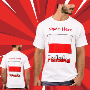Camiseta Personalização Vermelha da Marca Polonesa e da Pol